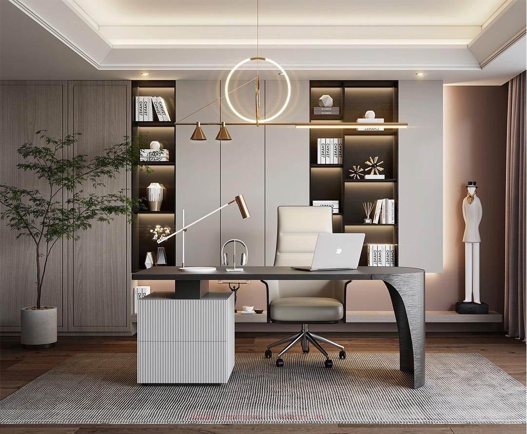 10 KHÔNG GIAN THIẾT KẾ PHÒNG LÀM VIỆC TỐI ƯU CHO NHÀ ỐNG 3 TẦNG