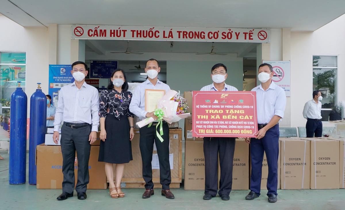 Hệ thống Bất động sản 5F tiếp sức cho Thị xã Bến Cát chống dịch Covid-19