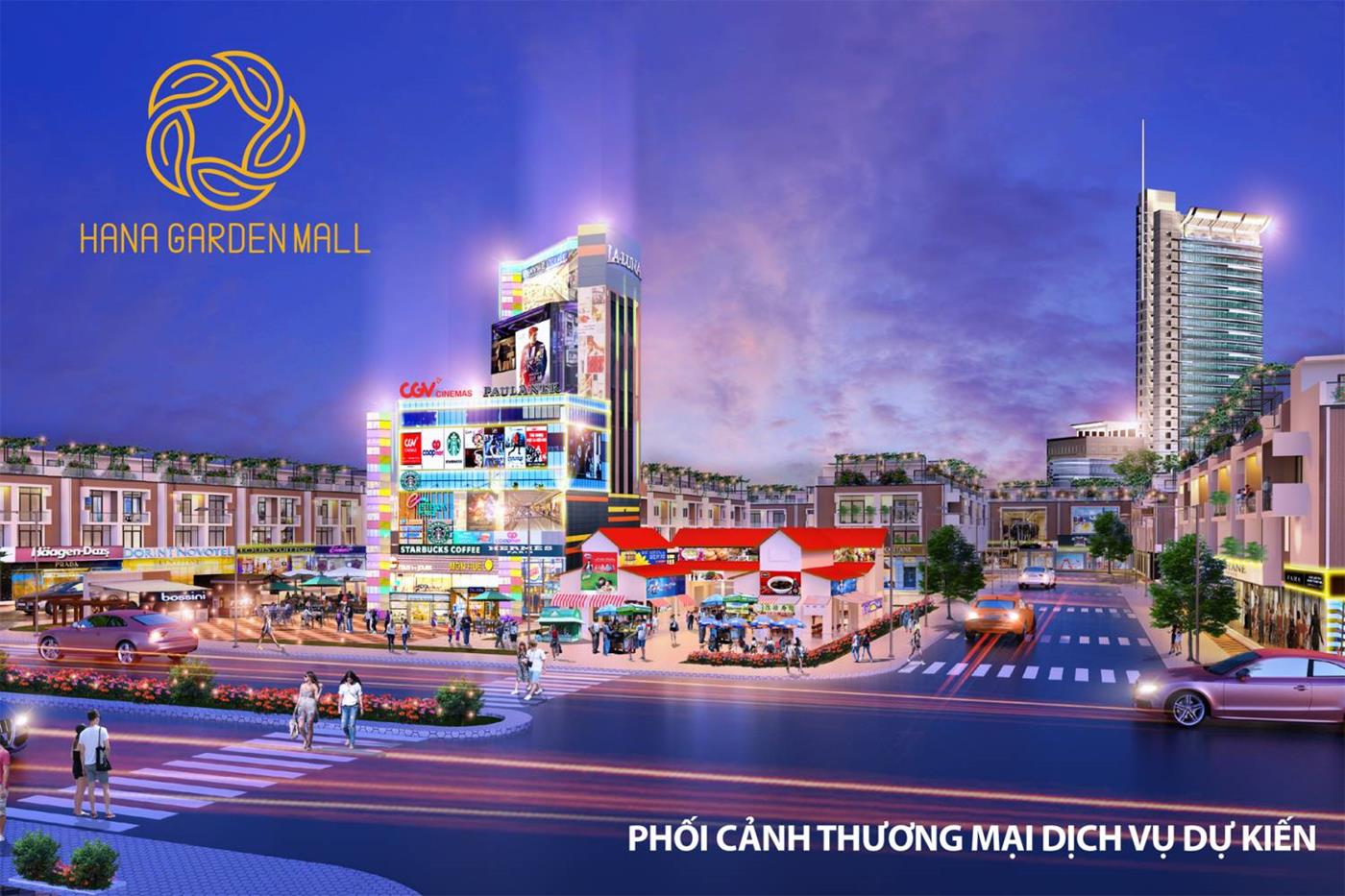 Phối cảnh thương mại dịch vụ dự án Hana Garden Mall