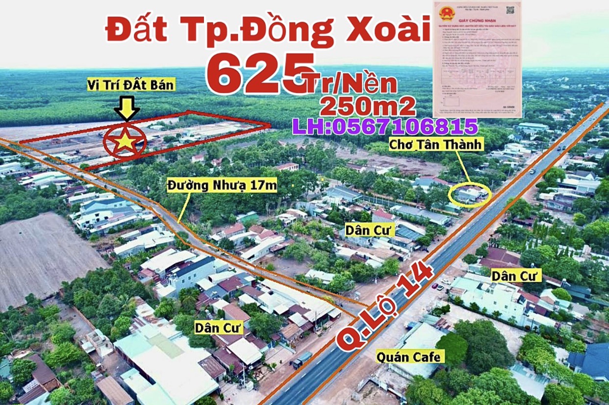 625 triệu/1 nền 250m2 * Sổ Sẵn* Tài Chính 200 triệu sở hữu ngay