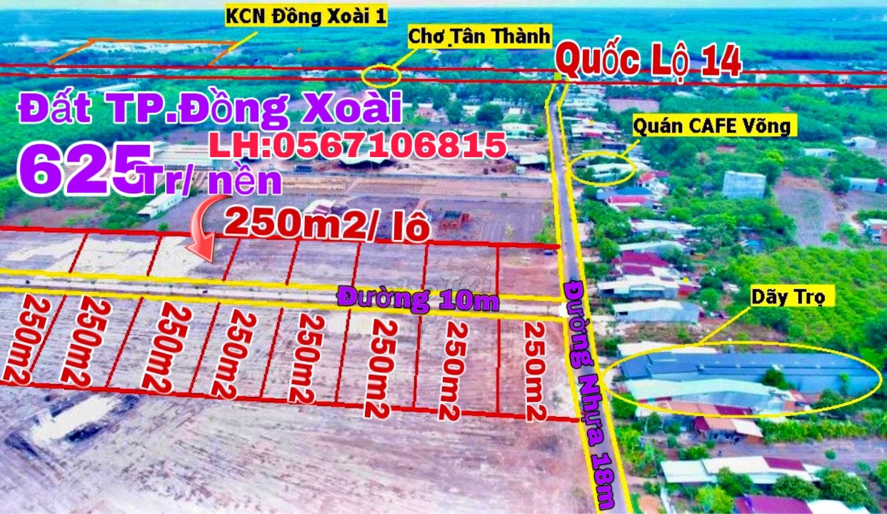 2 lô 500m2 xây trọ kinh doanh chỉ 625Triệu